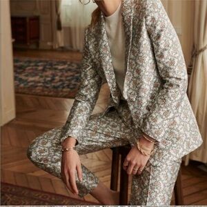 Sezane floral Gustav trousers 42 NWT